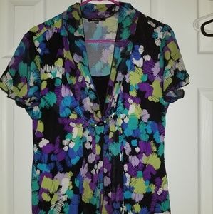 Collared colorful blouse